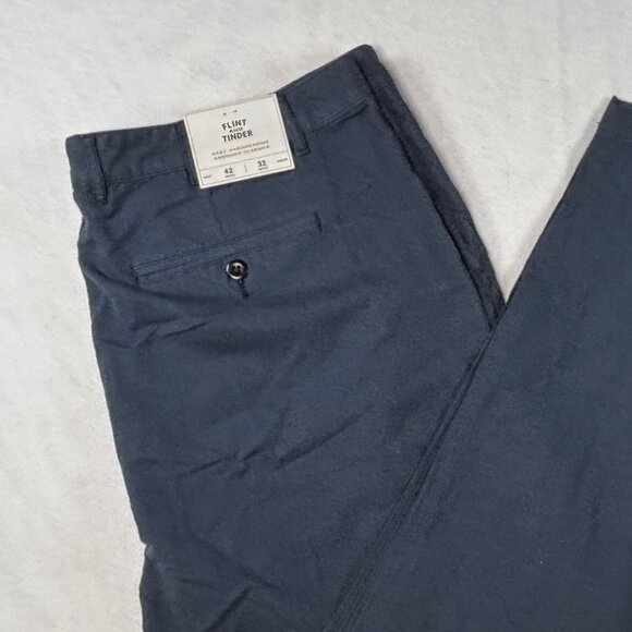 Flint and Tinder 365 Mens 42x32 Navy Blue Pants Casual Chinos Straight Leg - Picture 1 of 16